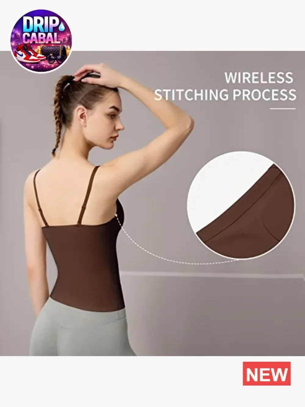 Seamless Camisole with Built in Bra - Spaghetti Straps Tank Top